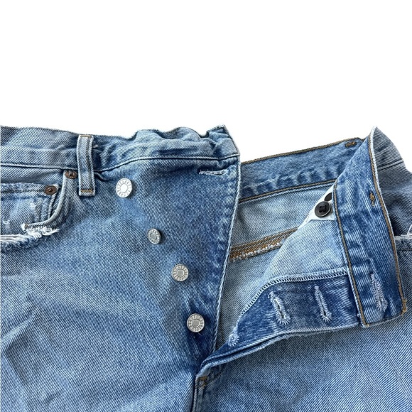 Agolde Criss Cross Organic Cotton Denim Shorts - Picture 2 of 6